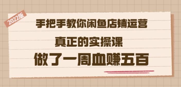 2022版《手把手教你闲鱼店铺运营》真正的实操课做了一周血赚五百(16节课)-云阁资源网