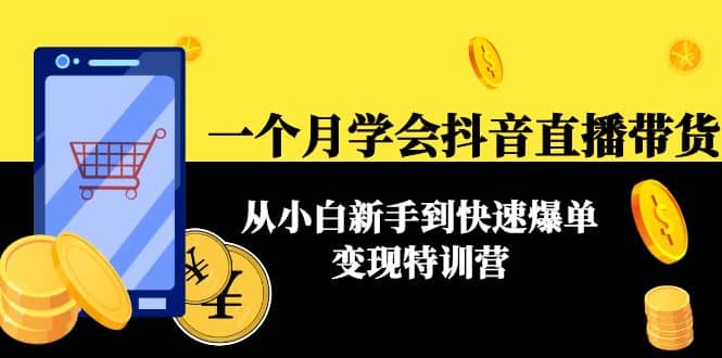 一个月学会抖音直播带货：从小白新手到快速爆单变现特训营(63节课)-云阁资源网