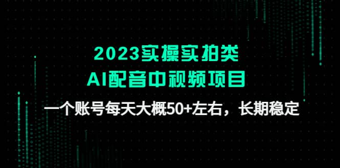 2023实操实拍类AI配音中视频项目，一个账号每天大概50+左右，长期稳定-云阁资源网