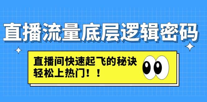 直播流量底层逻辑密码：直播间快速起飞的秘诀，轻松上热门-云阁资源网