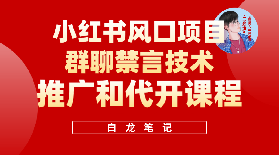 小红书风口项目日入300+，小红书群聊禁言技术代开项目，适合新手操作-云阁资源网