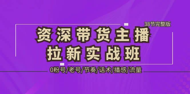 资深·带货主播拉新实战班，0粉号/老号/节奏/话术/播感/流量-38节完整版-云阁资源网