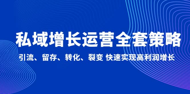 私域增长运营全套策略：引流、留存、转化、裂变 快速实现高利润增长-云阁资源网