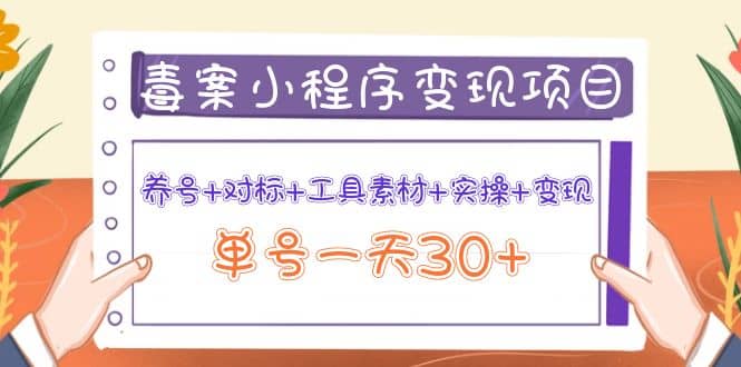 毒案小程序变现项目：养号+对标+工具素材+实操+变现-云阁资源网