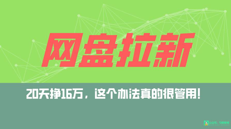 网盘拉新+私域全自动玩法，0粉起号，小白可做，当天见收益，已测单日破5000-云阁资源网