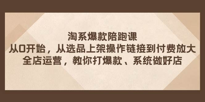 淘系爆款陪跑课 从选品上架操作链接到付费放大 全店运营 打爆款 系统做好店-云阁资源网