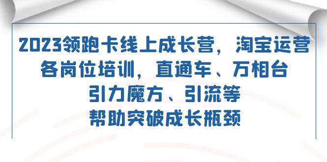2023领跑·卡 线上成长营 淘宝运营各岗位培训 直通车 万相台 引力魔方 引流-云阁资源网