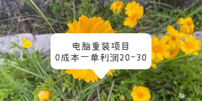 电脑系统重装项目，0成本一单利润20-30-云阁资源网