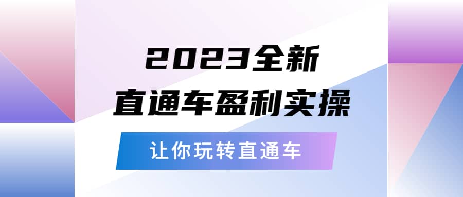 2023全新直通车·盈利实操：从底层，策略到搭建，让你玩转直通车-云阁资源网