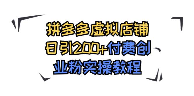 拼多多虚拟店铺日引200+付费创业粉实操教程-云阁资源网