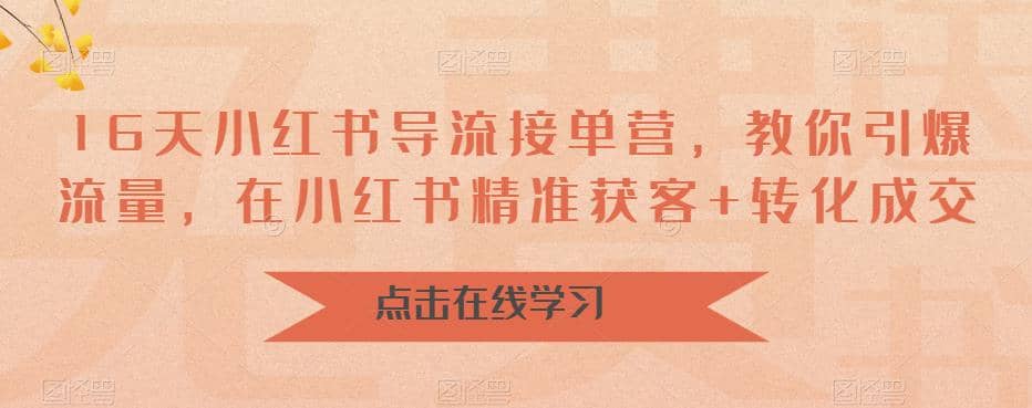 16天-小红书 导流接单营，教你引爆流量，在小红书精准获客+转化成交-云阁资源网