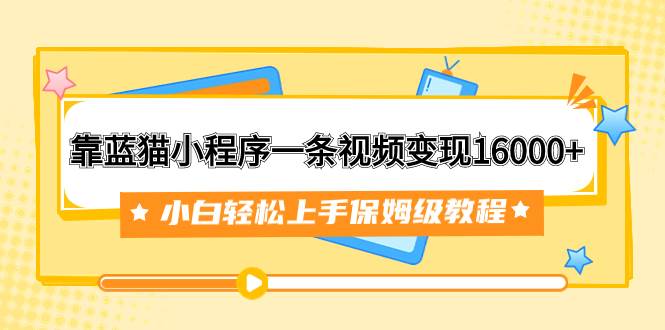 靠蓝猫小程序一条视频变现16000+小白轻松上手保姆级教程（附166G资料素材）-云阁资源网