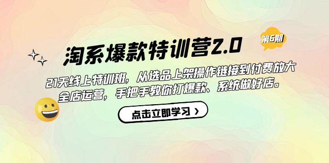 淘系爆款特训营2.0【第六期】从选品上架到付费放大 全店运营 打爆款 做好店-云阁资源网