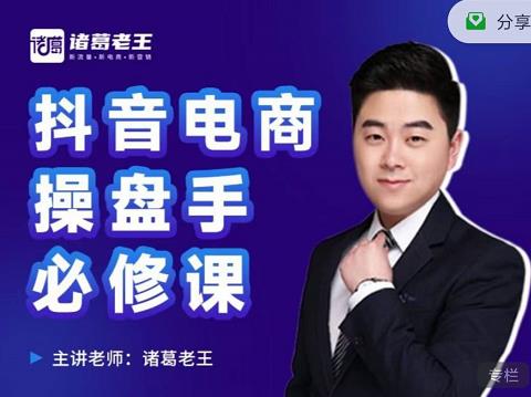 诸葛老王-抖音电商操盘手必修课：顶层设计，​起号破局，爆款运营，数据分析-云阁资源网