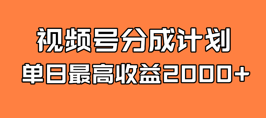 全新蓝海 视频号掘金计划 日入2000+-云阁资源网