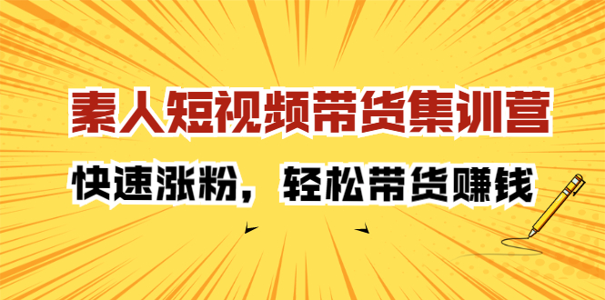 素人短视频带货集训营：快速涨粉，轻松带货赚钱-云阁资源网