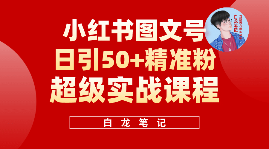 小红书图文号日引50+精准流量，超级实战的小红书引流课，非常适合新手-云阁资源网