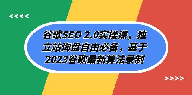 谷歌SEO 2.0实操课，独立站询盘自由必备，基于2023谷歌最新算法录制（94节-云阁资源网