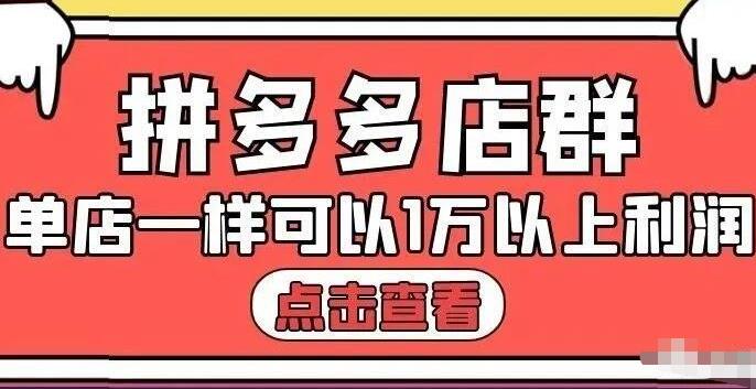 拼多多店群单店一样可以产出1万5以上利润【付费文章】-云阁资源网