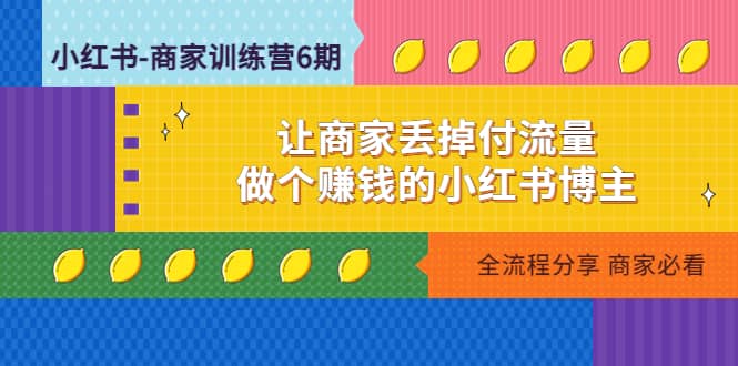 小红书-商家训练营12期：让商家丢掉付流量-云阁资源网