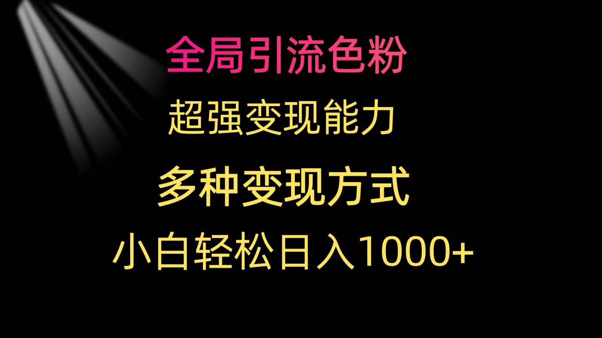 全局引流色粉 超强变现能力 多种变现方式 小白轻松日入1000+-云阁资源网