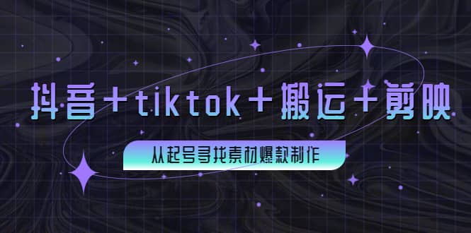 百万粉丝博主·抖音+tiktok+搬运+剪映，从起号寻找素材爆款制作-云阁资源网