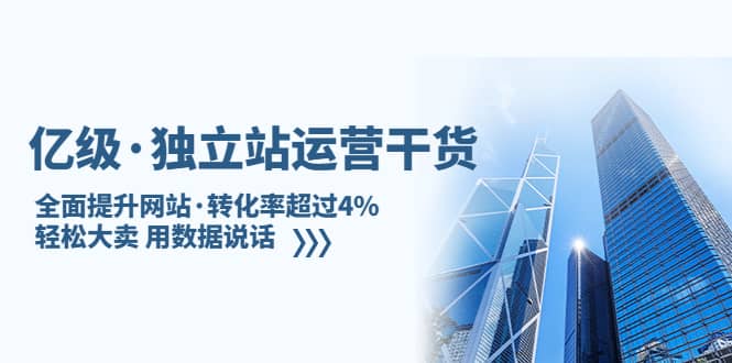 独立站运营干货：全面提升网站·转化率超过4%，轻松大卖 用数据说话-云阁资源网