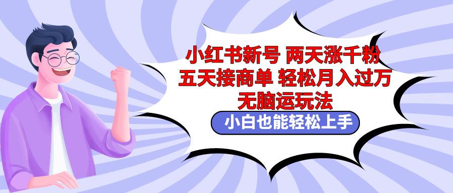 小红书新号两天涨千粉五天接商单轻松月入过万 无脑搬运玩法 小白也能轻…-云阁资源网