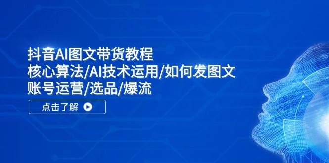 抖音AI图文带货教程：核心算法/AI技术运用/如何发图文/账号运营/选品/爆流-云阁资源网