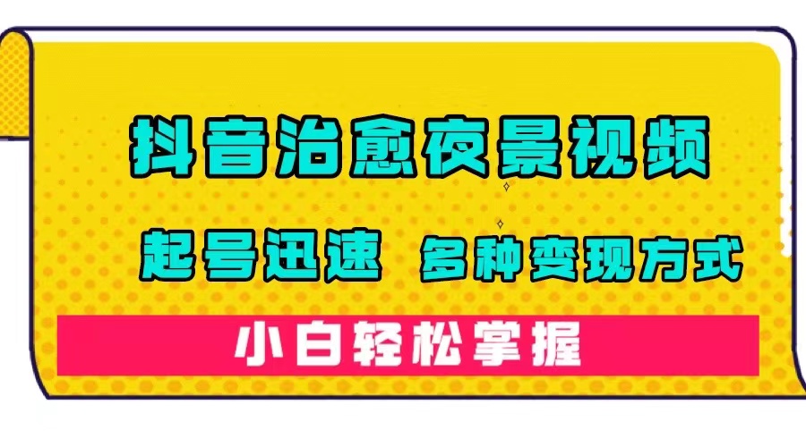 抖音治愈系夜景视频，起号迅速，多种变现方式，小白轻松掌握（附120G素材）-云阁资源网