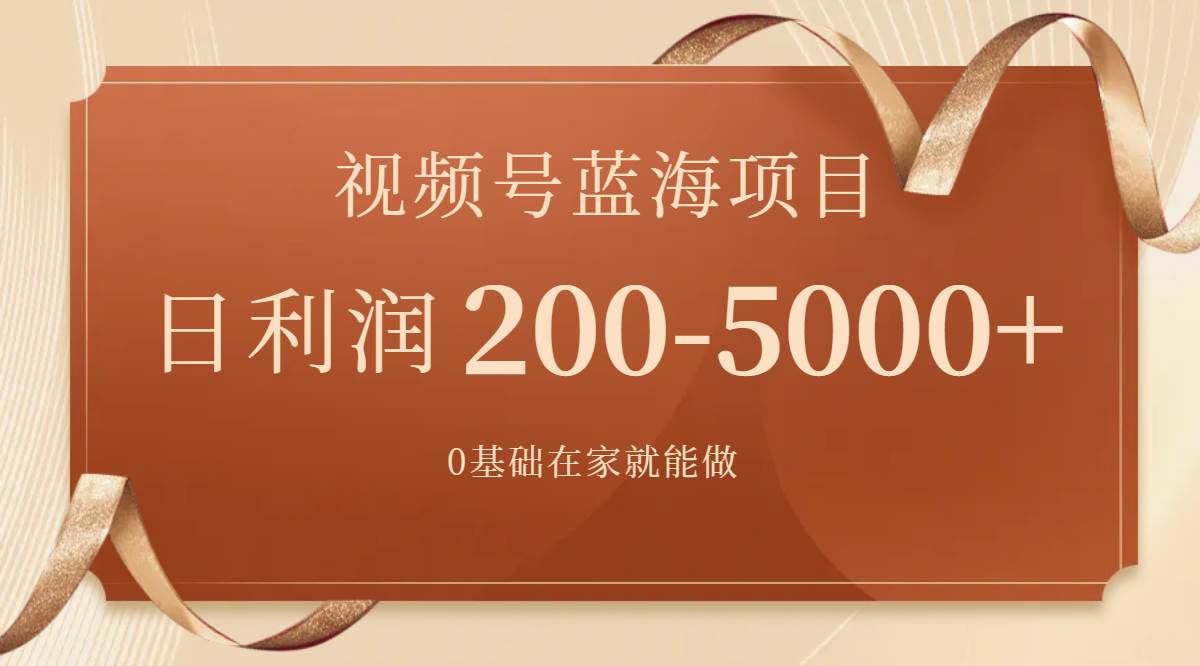 视频号蓝海项目，0基础在家也能做，一天200-5000+【附266G资料】-云阁资源网