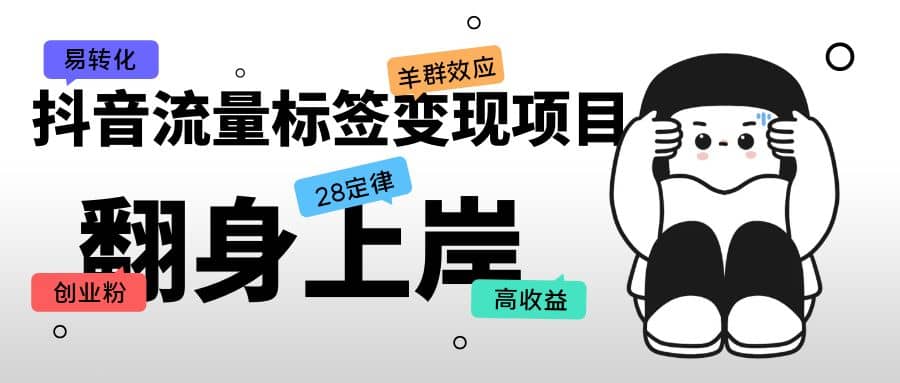 抖音流量标签变现项目，抖音创业粉轻松转化，单价高收益简单-云阁资源网