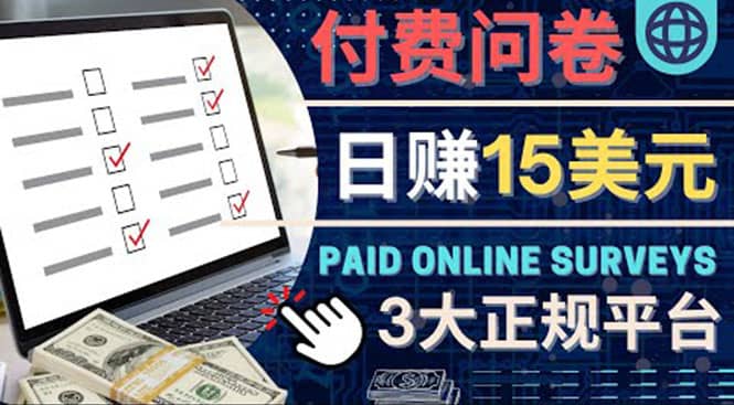 参与付费调查，利用自己的空闲时间完成问卷，适合新手的平台，日赚15美元-云阁资源网