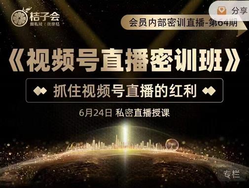 《视频号直播密训班》，抓住视频号直播的红利 价值12800-云阁资源网
