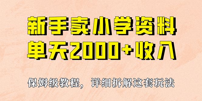 我如何通过卖小学资料，实现单天2000+，实操项目，保姆级教程+资料+工具-云阁资源网