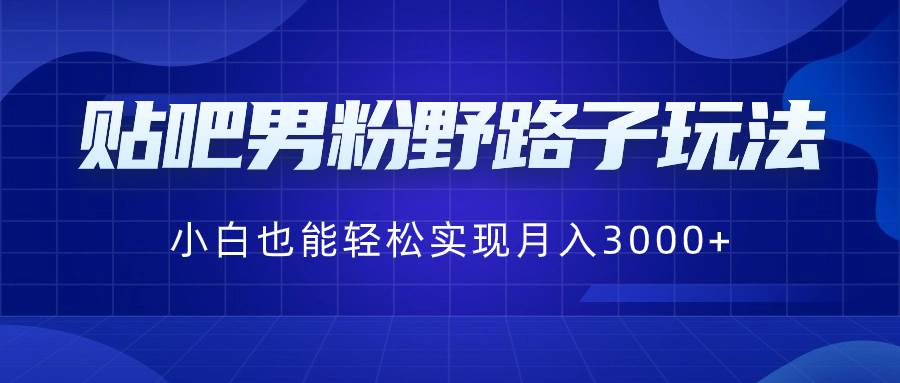 贴吧男粉野路子玩法，小白也能轻松实现月入3000+-云阁资源网