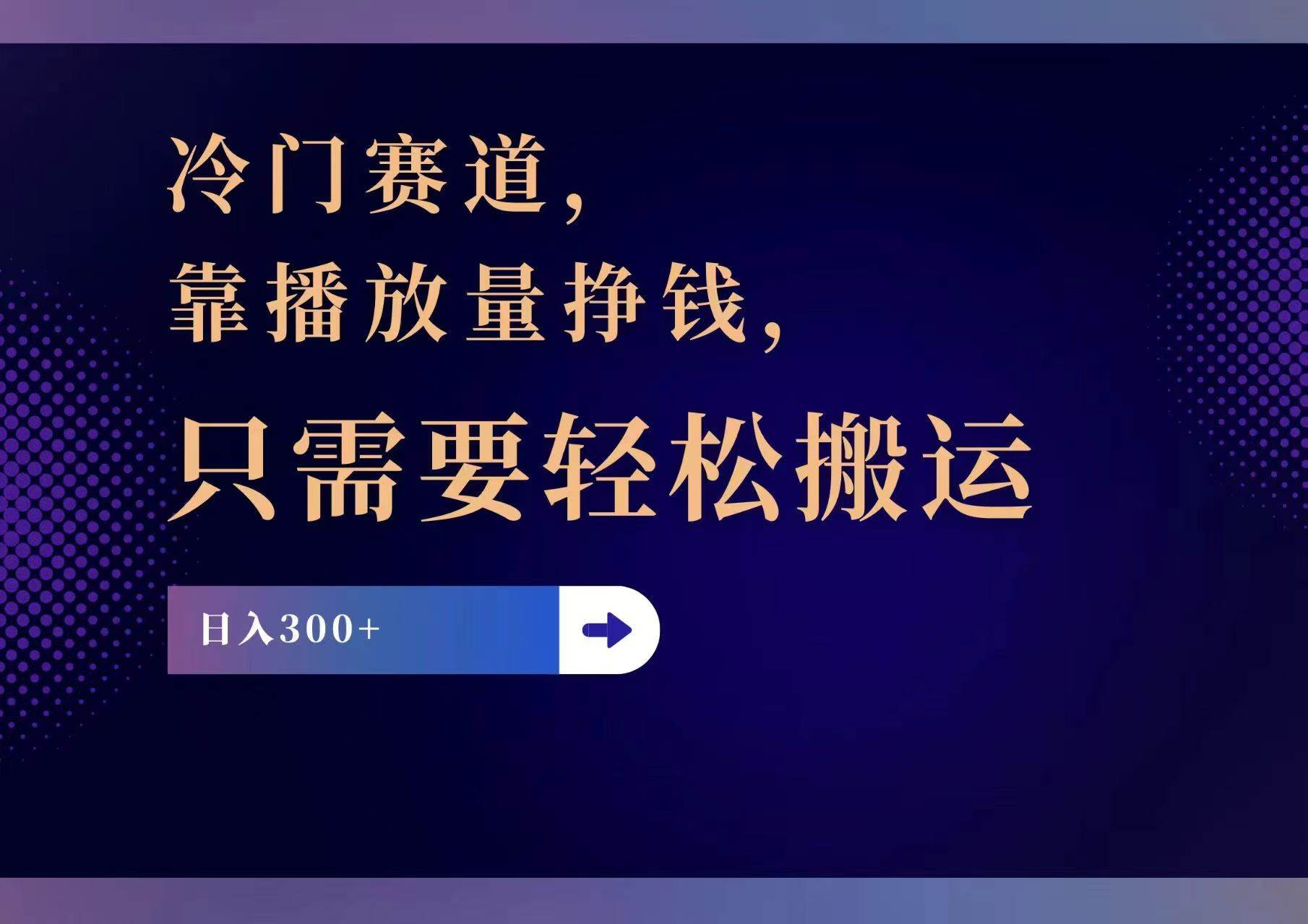 冷门赛道，靠播放量挣钱，只需要轻松搬运，日赚300+-云阁资源网