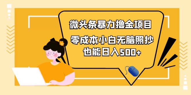 人人都能操作的微头条最新暴力撸金项目，零成本小白无脑搬运-云阁资源网