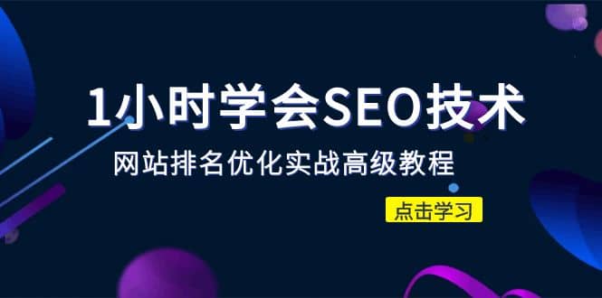1小时学会SEO技术 网站排名优化实战高级教程-秒杀市面95%收费几千的SEO教程-云阁资源网