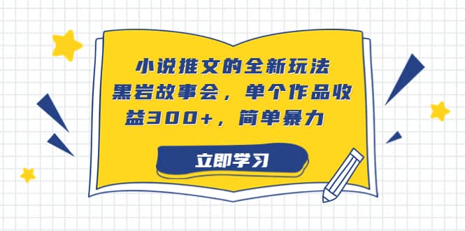 小说推文的全新玩法，黑岩故事会，单个作品收益300+，简单暴力-云阁资源网