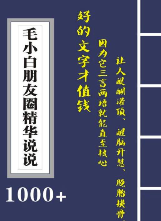 毛小白内容合集《朋友圈说说精华1000+》好的文字才值钱（第1部+2部）-云阁资源网