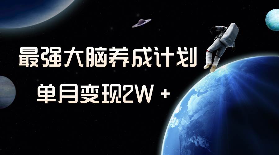 冷门虚拟项目，最强大脑养成计划，一个月变现2W＋-云阁资源网