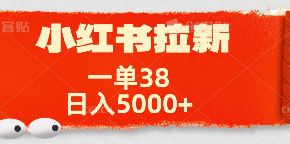 小红书拉新项目，一单38元！日入5000+【揭秘】-云阁资源网