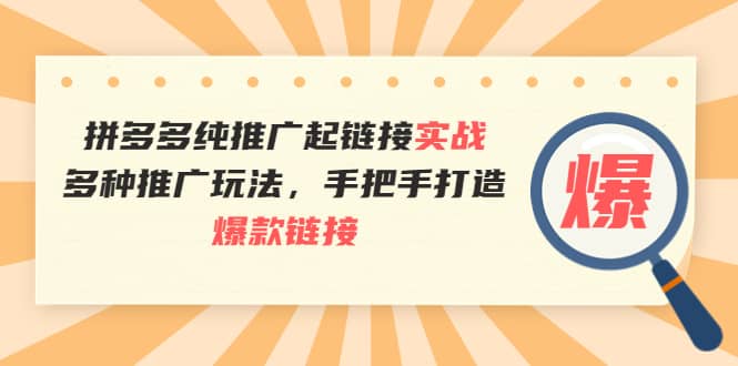 拼多多纯推广起链接实战：多种推广玩法，手把手打造爆款链接-云阁资源网