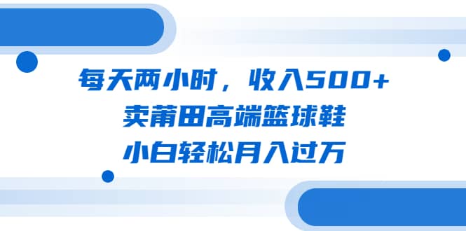 每天两小时，收入500+，卖莆田高端篮球鞋，小白轻松月入过万（教程+素材）-云阁资源网