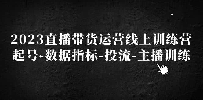 2023直播带货运营线上训练营，起号-数据指标-投流-主播训练-云阁资源网