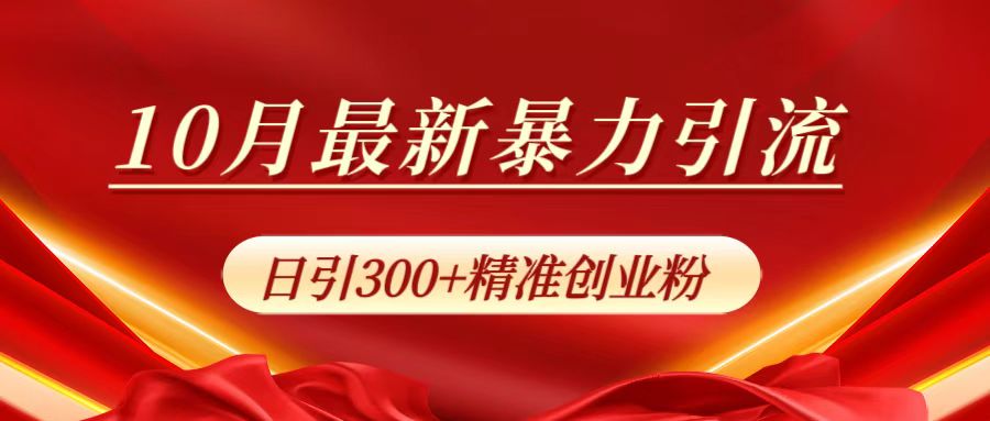 10月最新暴力引流，日引300+精准创业粉-云阁资源网