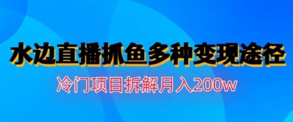 水边直播抓鱼，多种变现途径冷门项目，月入200w拆解【揭秘】-云阁资源网
