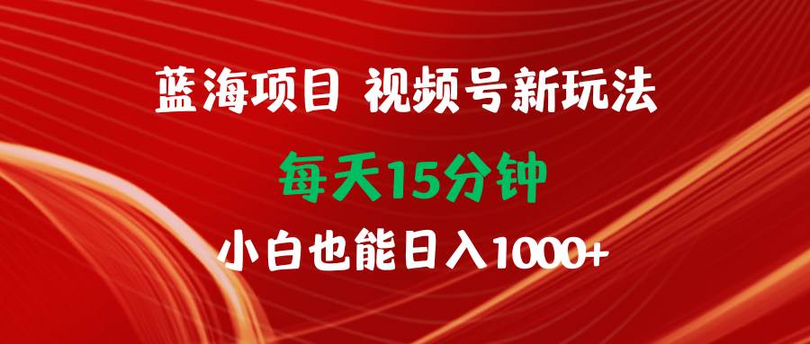 蓝海项目视频号新玩法 每天15分钟 小白也能日入1000+-云阁资源网