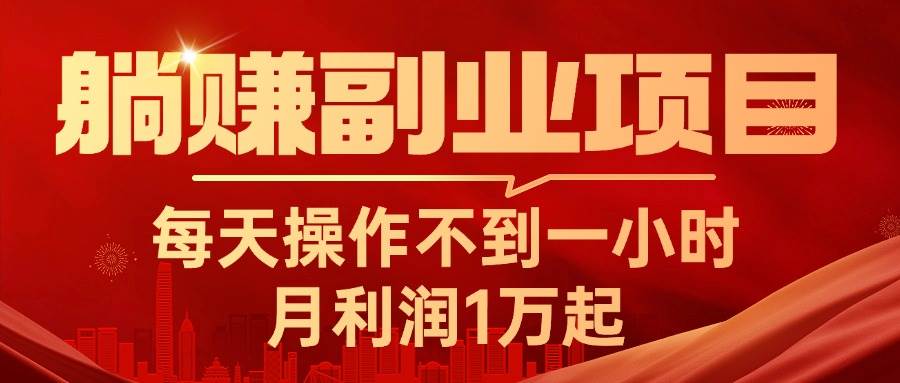 躺赚副业项目，每天操作不到一小时，月利润1万起，实战篇-云阁资源网